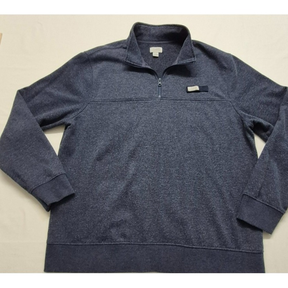 Ocean Coast men's solid navy blue 1/4 zip‎ pullover sweatshirt sz. L mock neck